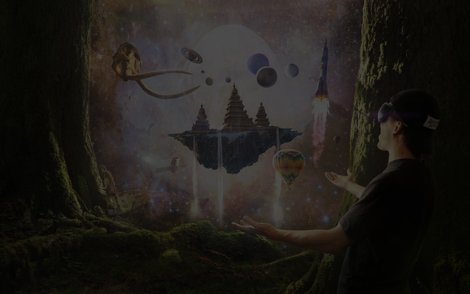 A dark background image for text to float in front of. 