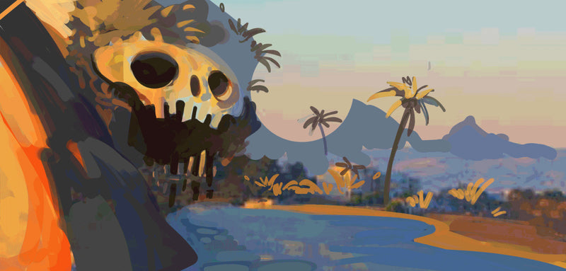 World design process painting for Tortuga by Tibor Sulyok 2/3 for the LIFTED game's early visual design.